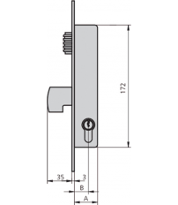 CERRADURA CVL EMBUTIR 1990V-20/6 AI