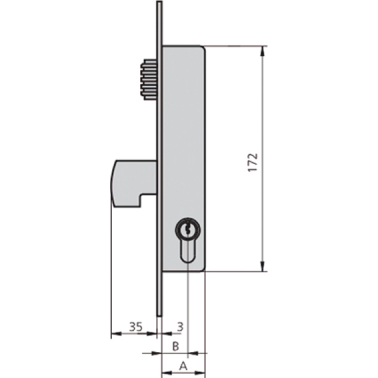 CERRADURA CVL EMBUTIR 1990V-20/6 AI