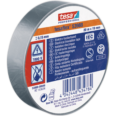 CINTA AISLANTE 53988-20MX19MM GRIS