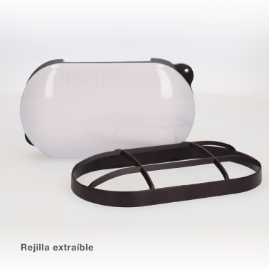 200205003 APLIQUE LED OVALADO CERCIS CON REJILLA 15W 6500K NEGRO GSC