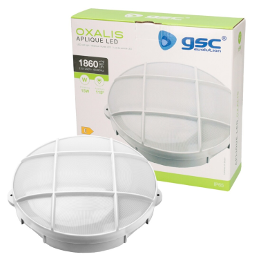 200205005 APLIQUE LED REDONDO OXALIS CON REJILLA 15W 6500K BLANCO GSC