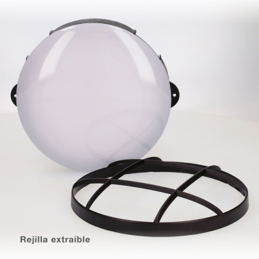 200205007 APLIQUE LED REDONDO OXALIS CON REJILLA 15W 6500K NEGRO GSC