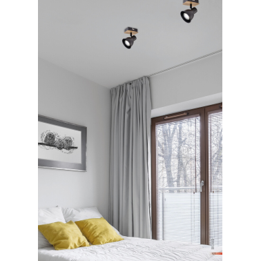 10267 FOCO MADERA MIKO 1xGU10 NEGRO JUERIC