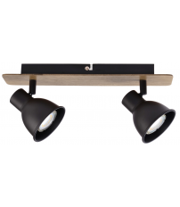 10268 REGLETA MADERA MIKO 2xGU10 NEGRA JUERIC