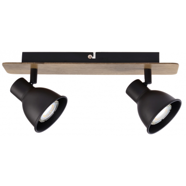 10268 REGLETA MADERA MIKO 2xGU10 NEGRA JUERIC