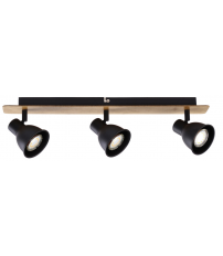 10269 REGLETA MADERA MIKO 3xGU10 NEGRA JUERIC