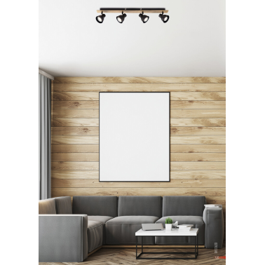 10269 REGLETA MADERA MIKO 3xGU10 NEGRA JUERIC