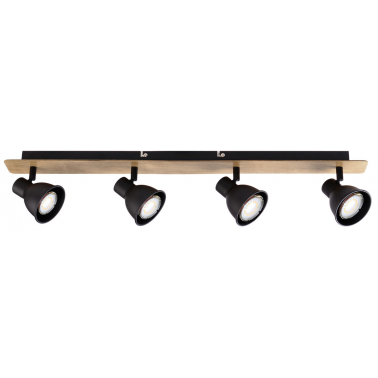 10271 REGLETA MADERA MIKO 4xGU10 NEGRA JUERIC