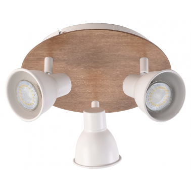 10308 PLAFON MADERA MIKO 3xGU10 BLANCO JUERIC