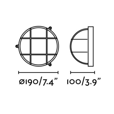 70999 APLIQUE REDONDO EXT NORAY LATON E27 IP65 FAR