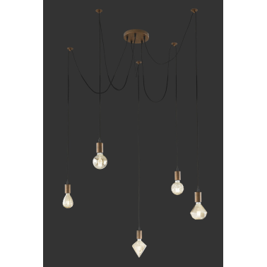 310100562 LAMPARA COLGANTE CORD COBRE 5xE27 TRIO
