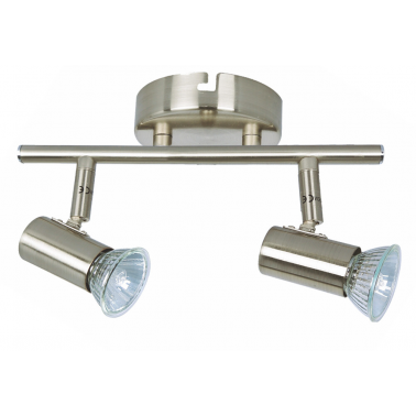 10141 REGLETA ORIENTABLE PLAIN 2 FOCOS GU10 NIQUEL LEDESMA