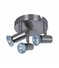 10143 PLAFON ORIENTABLE PLAIN 3 FOCOS GU10 NIQUEL LEDESMA
