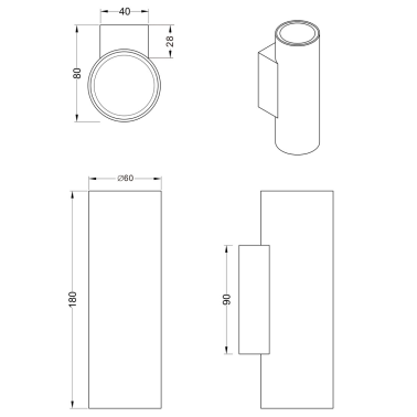 212400201 APLIQUE PARED MARLEY REDONDO BLANCO 2xGU10 TRIO
