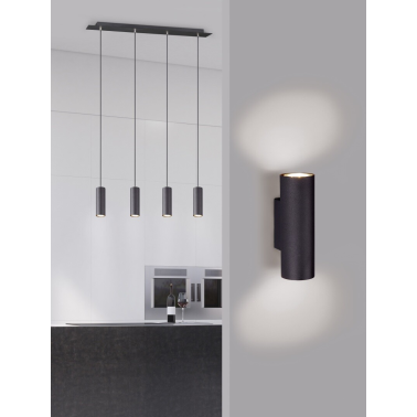 212400232 APLIQUE PARED MARLEY REDONDO NEGRO 2xGU10 TRIO