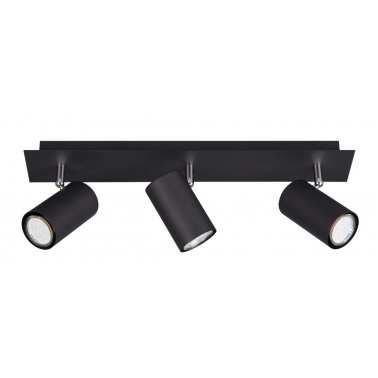 802400332 REGLETA 3 FOCOS MARLEY NEGRA GU10 TRIO