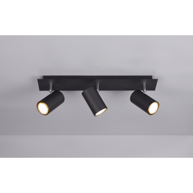 802400332 REGLETA 3 FOCOS MARLEY NEGRA GU10 TRIO