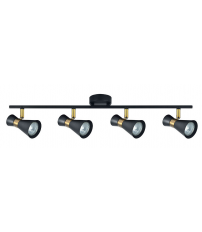 142394009 REGLETA MAXIMO 4 FOCOS GU10 NEGRO/CUERO FABRILAMP