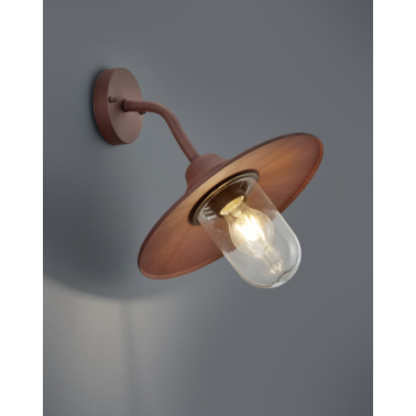 201760124 APLIQUE PARED ALUMINIO OXIDO BRENTA E27 IP44 TRIO