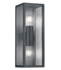 201860242 APLIQUE PARED CAJA ALUMINIO GARONNE 2xE27 IP44 TRIO