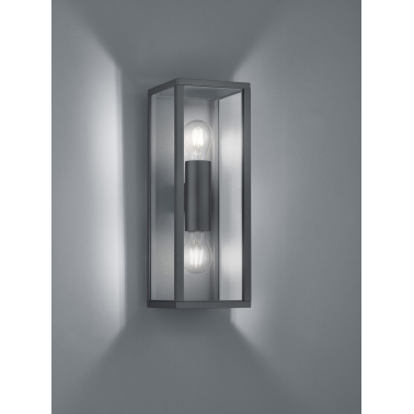 201860242 APLIQUE PARED CAJA ALUMINIO GARONNE 2xE27 IP44 TRIO