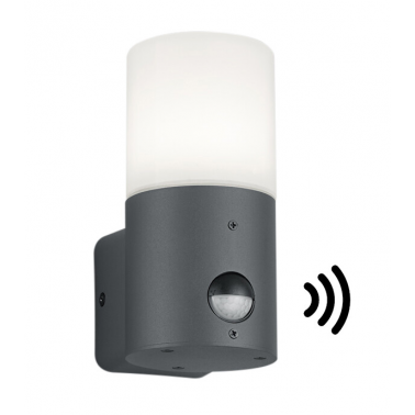 222260142 APLIQUE PARED ALUMINIO ANTRACITA SENSOR HOOSIC E27 IP44 TRIO