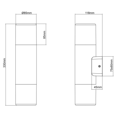 222260224 APLIQUE PARED ALUMINIO OXIDO HOOSIC 2xE27 IP44 TRIO