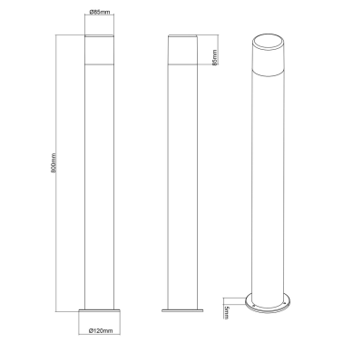 424060142 BALIZA ALUMINIO ANTRACITA HOOSIC E27 IP44 TRIO