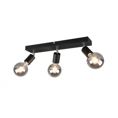 R80183032 REGLETA 3 FOCOS VANNES NEGRO E27 TRIO