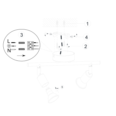 R80912031 REGLETA 2 FOCOS PARIS BLANCA GU10 TRIO