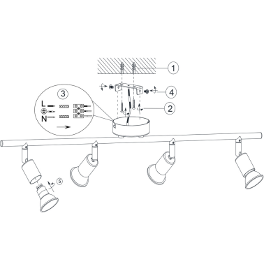R80914031 REGLETA 4 FOCOS PARIS BLANCA GU10 TRIO