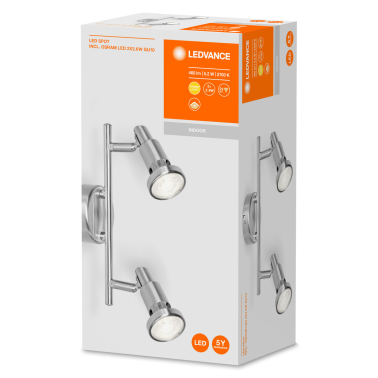 540545 REGLETA LED 2 FOCOS 2,6W NIQUEL 2700K LEDVANCE