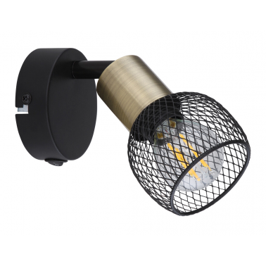 54028-1 REGLETA 1 FOCO 1XE14  METAL NEGRO MATE FIASTRA GLOBO