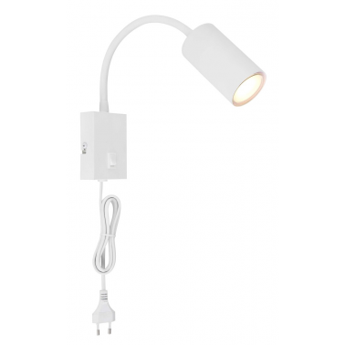 57911WW APLIQUE DE PARED PLASTICO Y METAL BLANCO 1XGU10 25W  ROBBY GLOBO