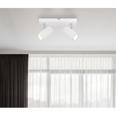 57911-2W REGLETA METAL BLANCO 2XGU10 25W ROBBY GLOBO