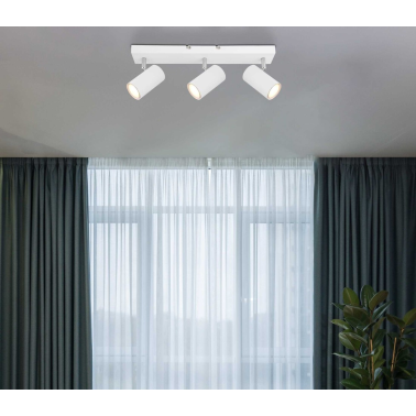 57911-3W REGLETA METAL BLANCO 3XGU10 25W ROBBY GLOBO