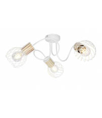 54012-3 REGLETA METAL BLANCO Y COLOR MADERA  3XE27 40W LUISE GLOBO