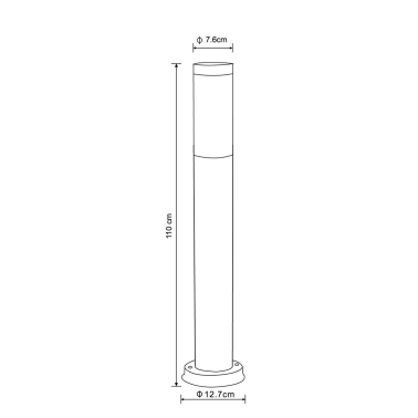 3159 BALIZA ACERO INOX Y PLASTICO  1XE27 60W IP44 BOSTON GLOBO