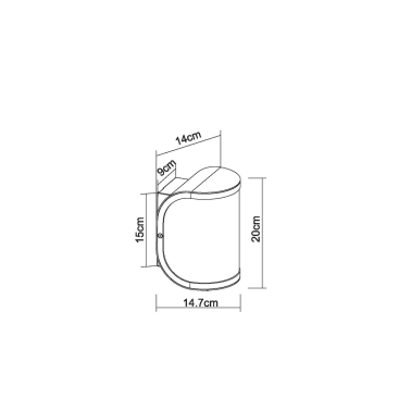 32128A APLIQUE  EXTERIOR 1XE27 60W ALUMINIO ANTRACITA IP44 SEGGA GLOBO