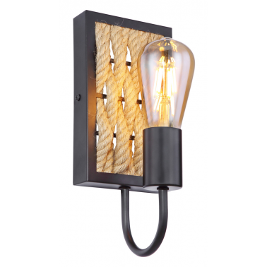 15679W APLIQUE DE PARED 1XE27 60W METAL NEGRO MATE HALIA GLOBO