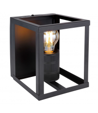 15478W APLIQUE DE PARED 1XE27 60W METAL NEGRO MATE HAGAR GLOBO