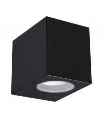 04018 APLIQUE EXTERIOR CUADRADO GU10 12W IP54 Ø68 NEGRO GAMP STRÜHM
