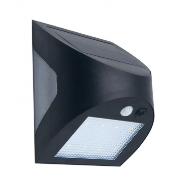 200210029 APLIQUE SOLAR 3W C/SENSOR CREPUSCULAR + MOVIMIENTO NEGRO 6000K GSC