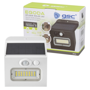 200210027 APLIQUE SOLAR LED EGODA BLANCO C/SENSOR 3W 3000K/4000K/6500K GSC