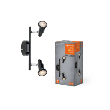 828780 REGLETA LED 2 FOCOS GU10 3,4W 2700K NEGRA LEDVANCE