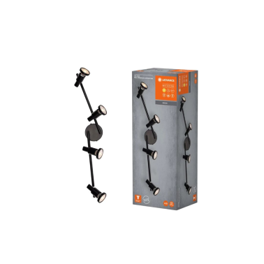 828827 REGLETA LED 4 FOCOS GU10 3,4W 2700K NEGRA LEDVANCE