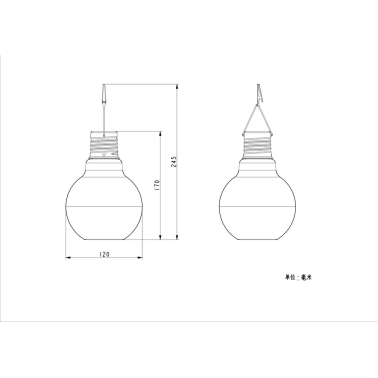 G2306 LAMPARA SOLAR BOMBILLA COLGANTE COLORES GALIX
