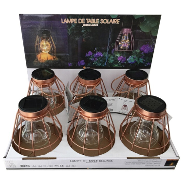 4017 LAMPARA SOLAR JAULA METALICA CON BOMBILLA GALIX