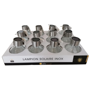G2201 LAMPARA SOLAR BOMBILLA INOX GALIX