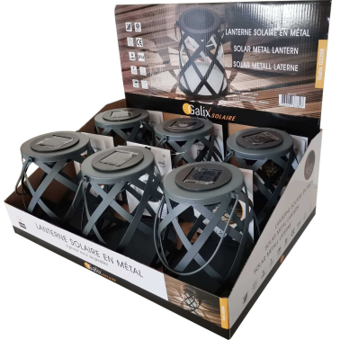 G2208 LAMPARA SOLAR DECORATIVA METALICA NEGRA GALIX